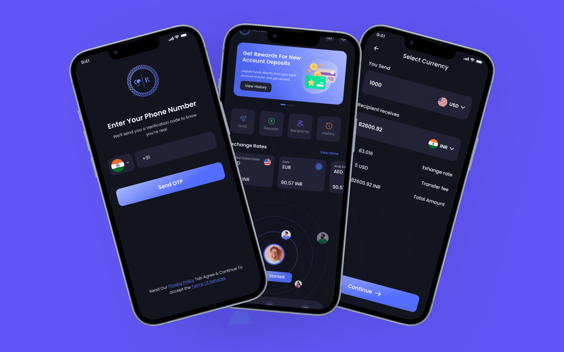 Rufers UI design system showcasing dark theme and intuitive user interface