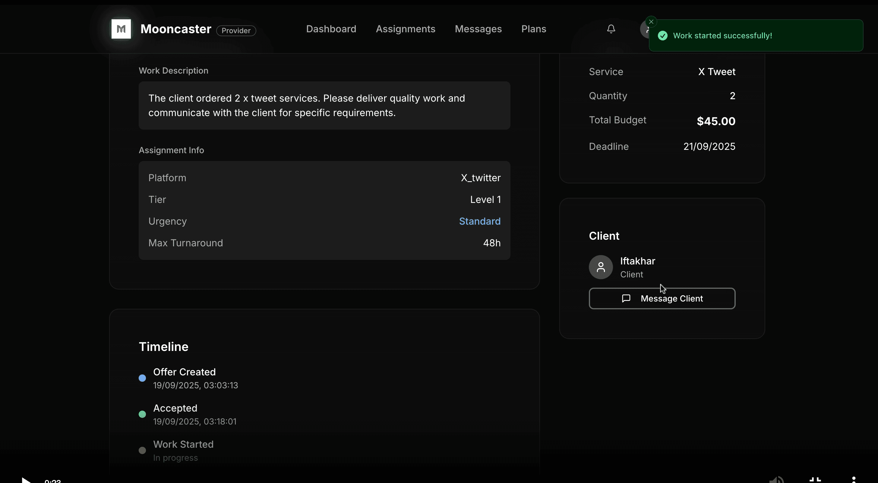 Mooncaster provider network